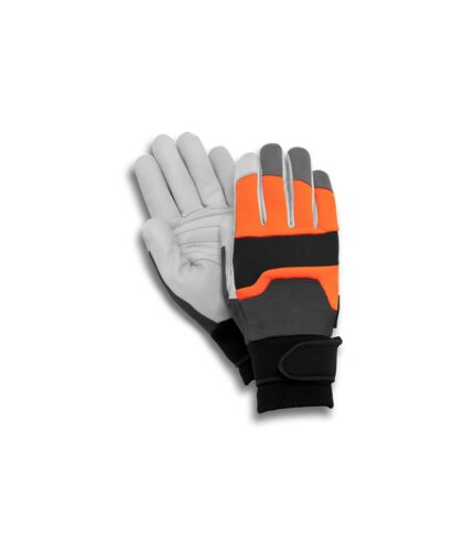 Leather Palm Strengthen Protection Cut Resistant Lumberjack Work Safety Chainsaw Gloves