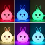 One94Store Silicone Rabbit Night Light | USB Rechargeable, 7-Color LED, Touch Sensor - Image 2