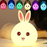 One94Store Silicone Rabbit Night Light | USB Rechargeable, 7-Color LED, Touch Sensor - Image 3