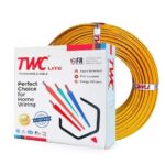 TWC Lite Yellow 6 SQMM Copper Wire (45m) | HRFR, Lead-Free, Low Smoke Cable