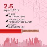 VRINDA Red 2.5mm Electrical Wire (90m) | PVC Insulated CCA Copper Cable + Free Insulation Tape - Image 3