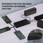 GIGALUMI 10000mAh Solar Power Bank | COB Flashlight, Dual USB (Black) - Image 4