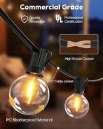 LITVERSE Outdoor String Lights 25ft | 26 Shatterproof G40 LED Bulbs, Waterproof - Image 4